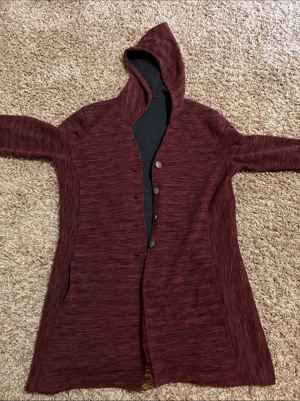 Kuhl Women's Hooded Long Cardigan Jacket - Burgundy